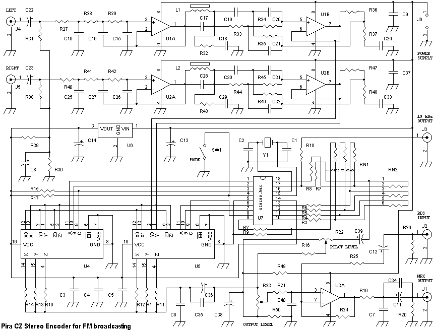 Pira CZ Stereo Encoder for FM broadcasting encoder wiring diagram 